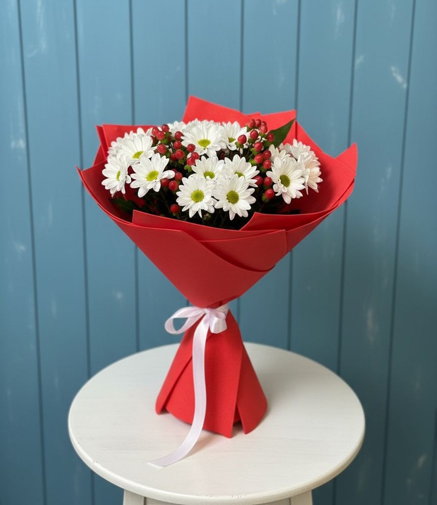 Букет цветов из: Хризантемы в Кавказской