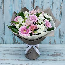 Букет цветов из:  Герберы, Альстромерии и Хризантемы в Кавказской