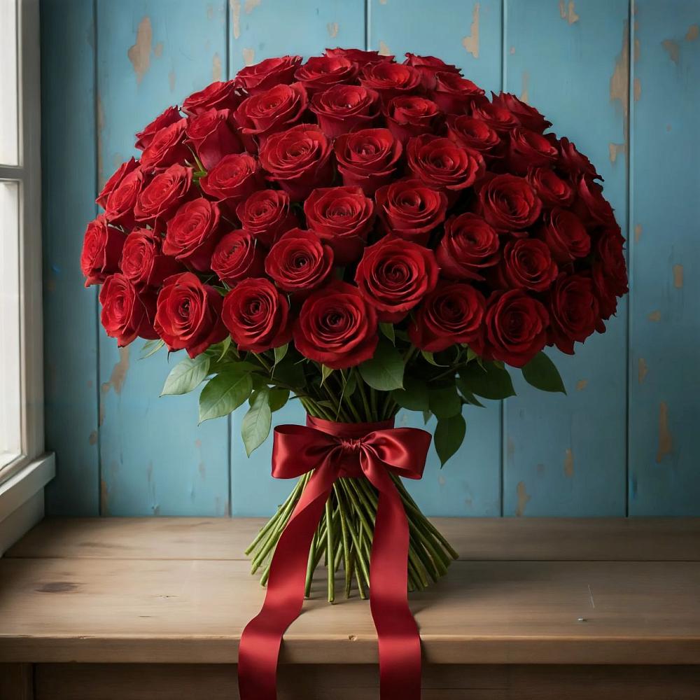 Букет Красные розы Блэк Меджик в Кавказской