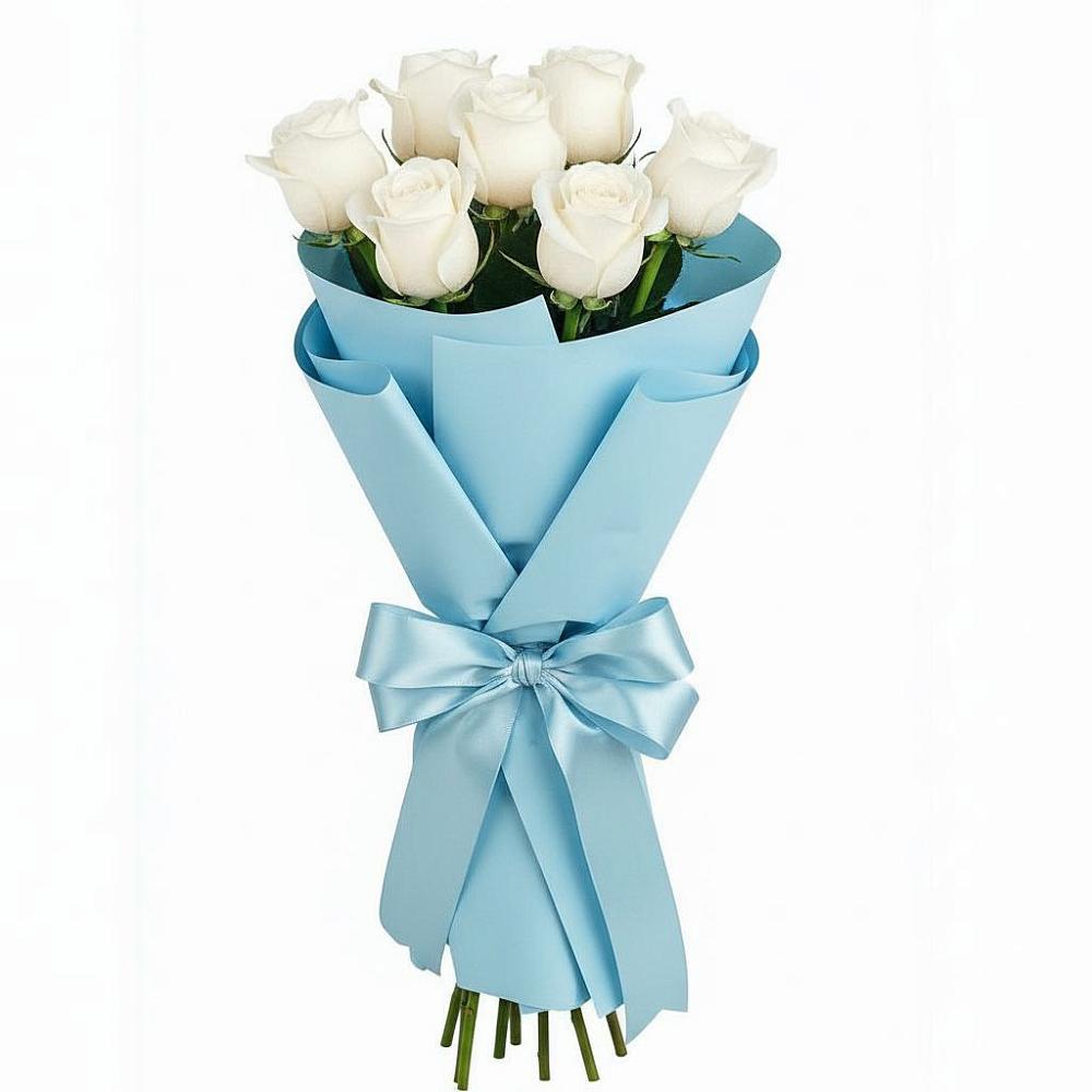 Букет 7 белых роз Проуд в Кавказской