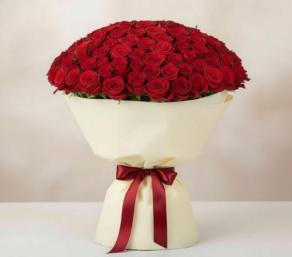 Букет 101 Красная роза Милано в Кавказской