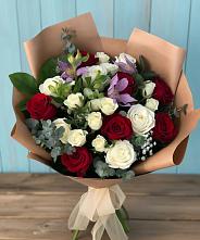 Букет цветов из:  Розы и Альстромерии в Кавказской