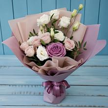 Букет цветов из:  Розы и Лизиантусы в Кавказской