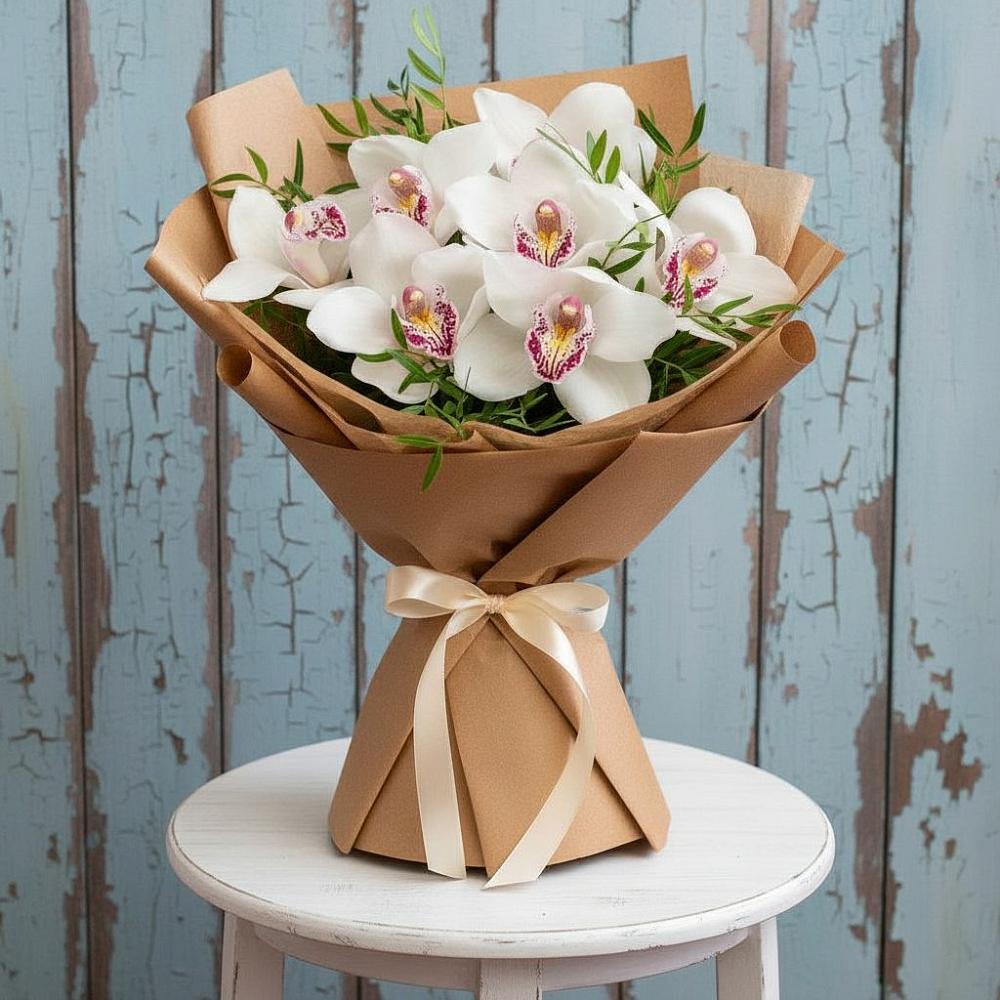 Букет цветов из: Орхидеи и Розы в Кавказской