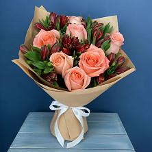 Букет цветов из:  Розы и Альстромерии в Кавказской
