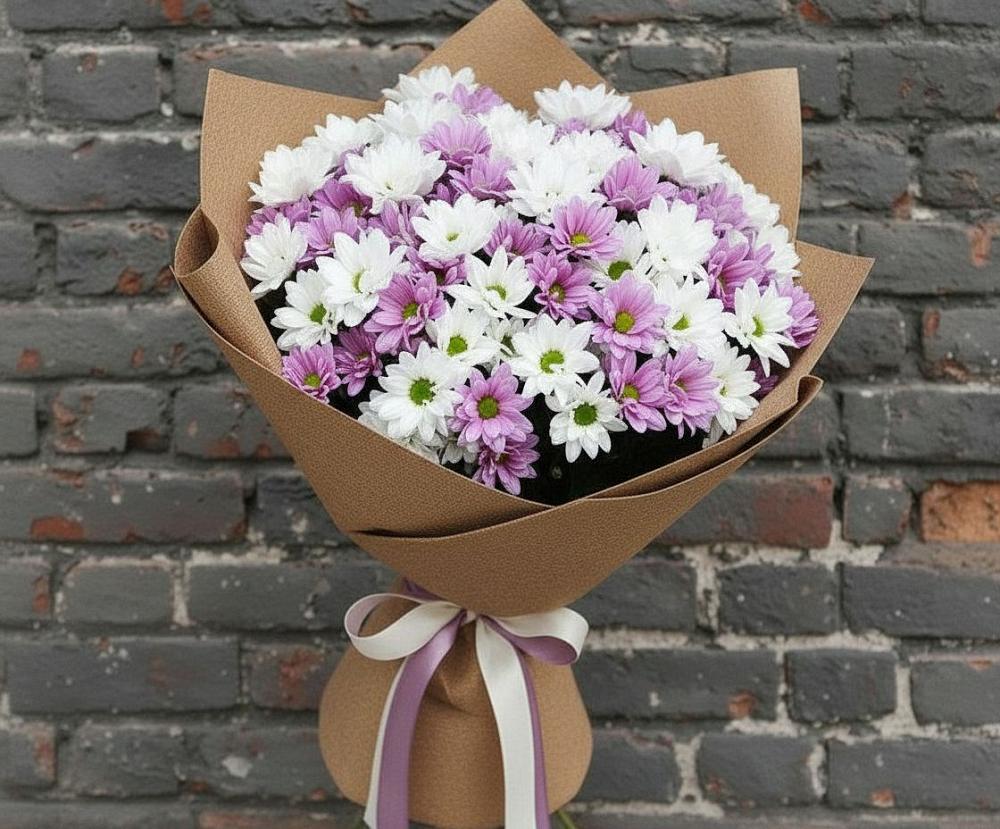 Букет цветов из: Хризантемы в Кавказской