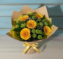 Букет цветов из:  Герберы и Хризантемы в Кавказской