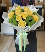 Букет цветов из:  Хризантемы и Розы в Кавказской