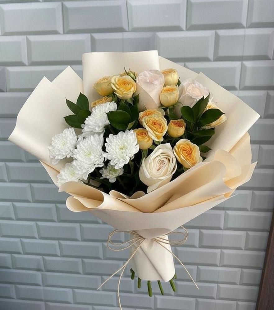 Букет цветов из: Розы и Хризантемы в Кавказской
