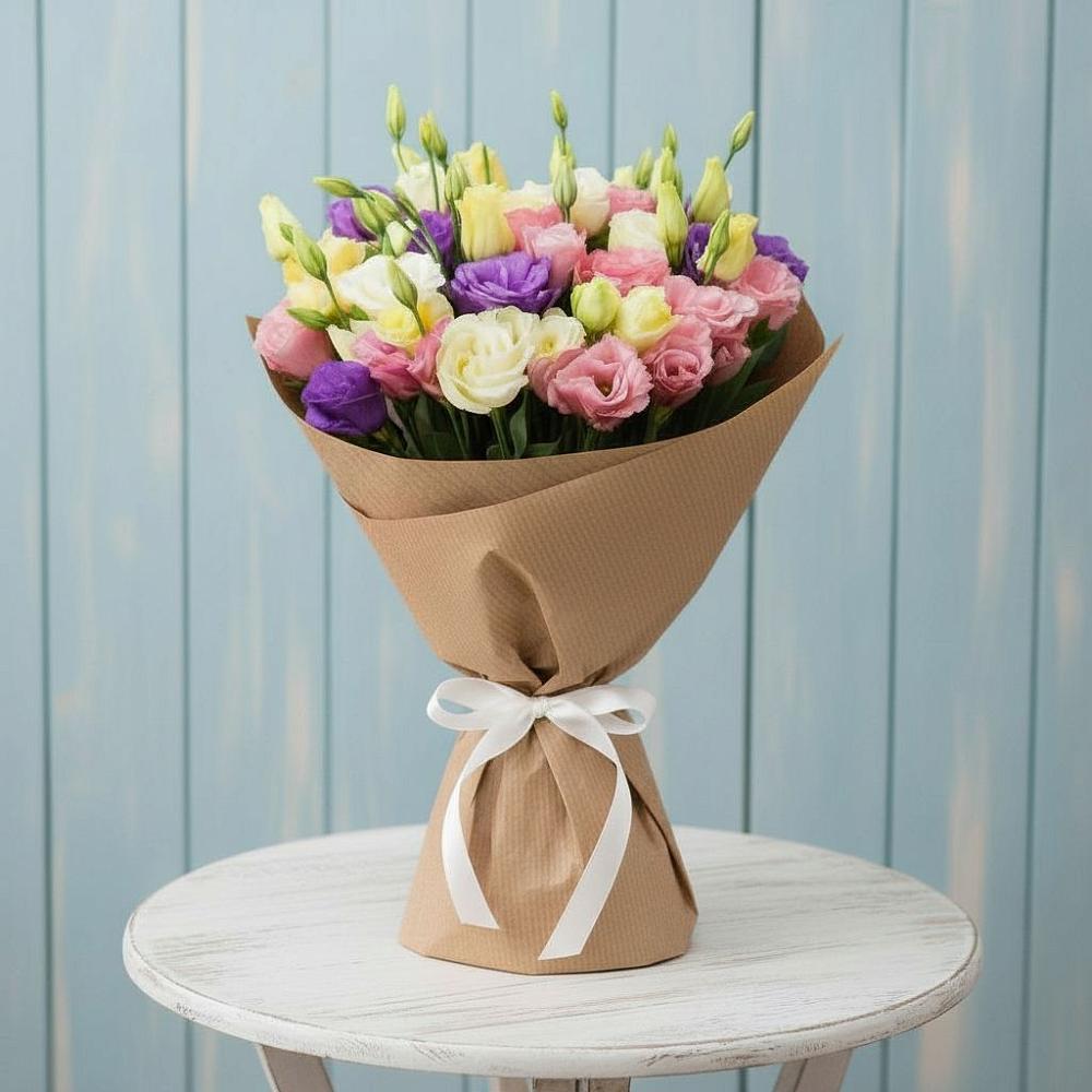 Букет цветов из: Лизиантусы в Кавказской