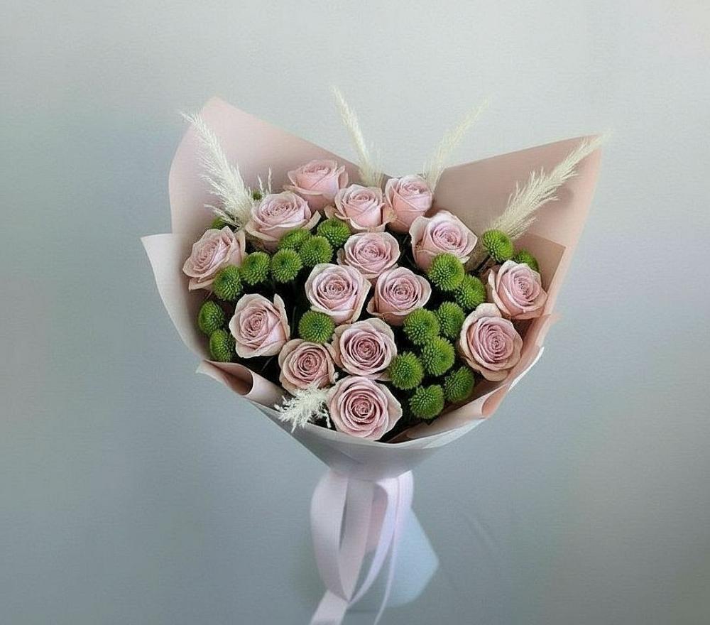 Букет цветов из: Розы и Хризантемы в Кавказской