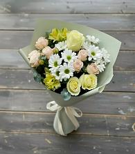 Букет цветов из:  Альстромерии, Розы и Хризантемы в Кавказской