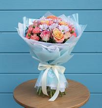Букет цветов из:  Хризантемы и Розы в Кавказской