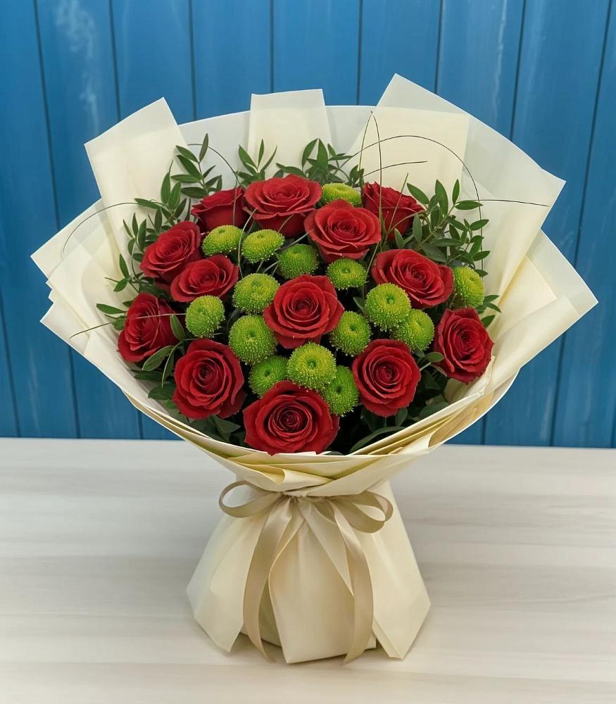 Букет цветов из: Розы и Хризантемы в Кавказской