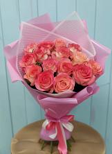 Букет 15 Розовых роз Равель в Кавказской