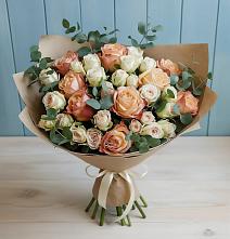 Букет цветов из:  Альстромерии и Розы в Кавказской